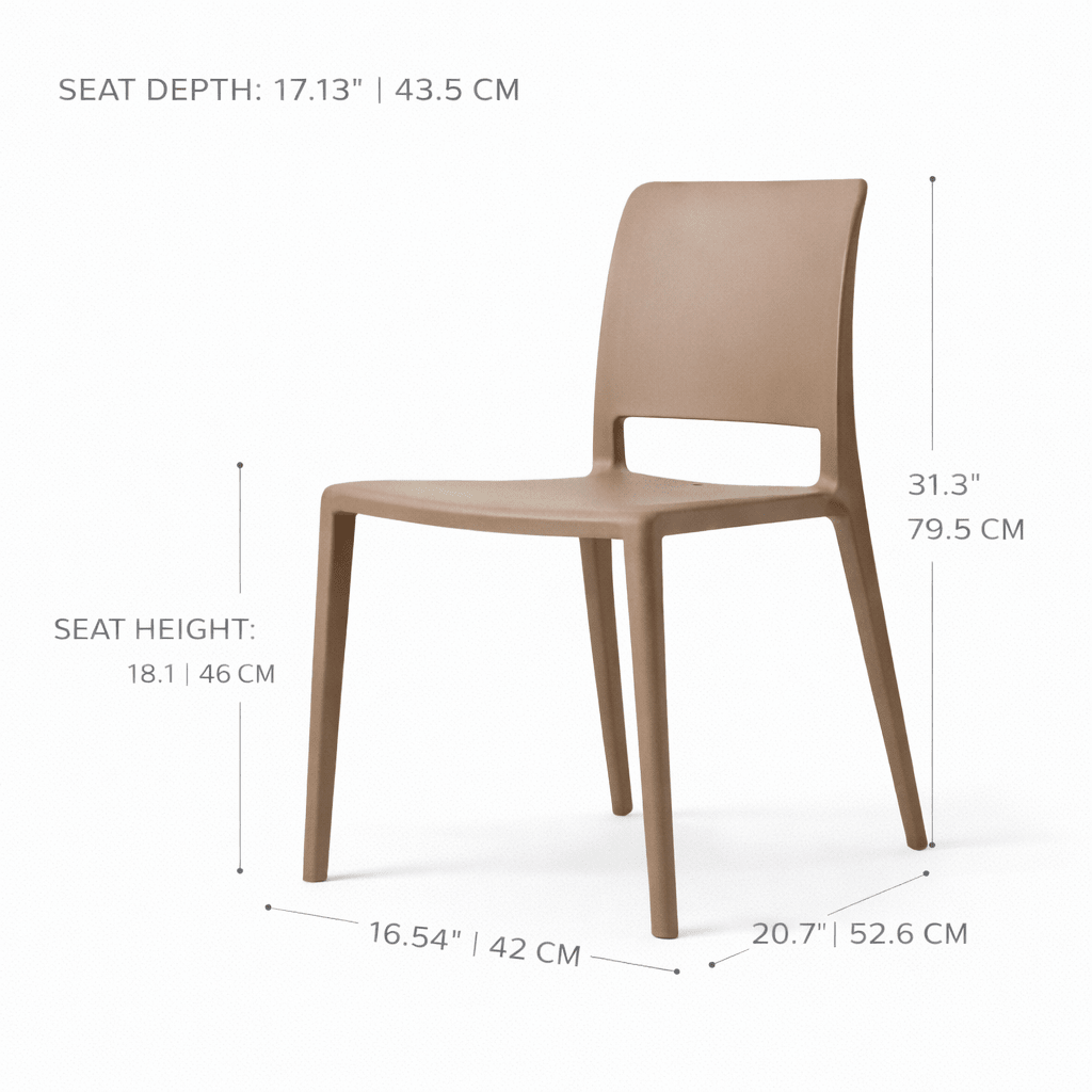 Pamela Stackable Dining Chair, Brown - Dekor Butik