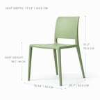 Pamela Stackable Dining Chair, Green - Dekor Butik