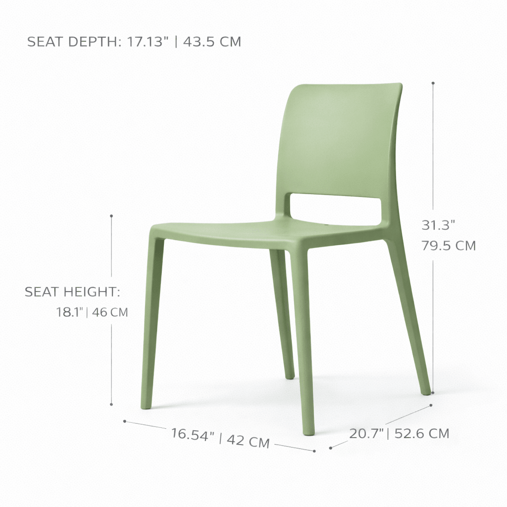 Pamela Stackable Dining Chair, Green - Dekor Butik