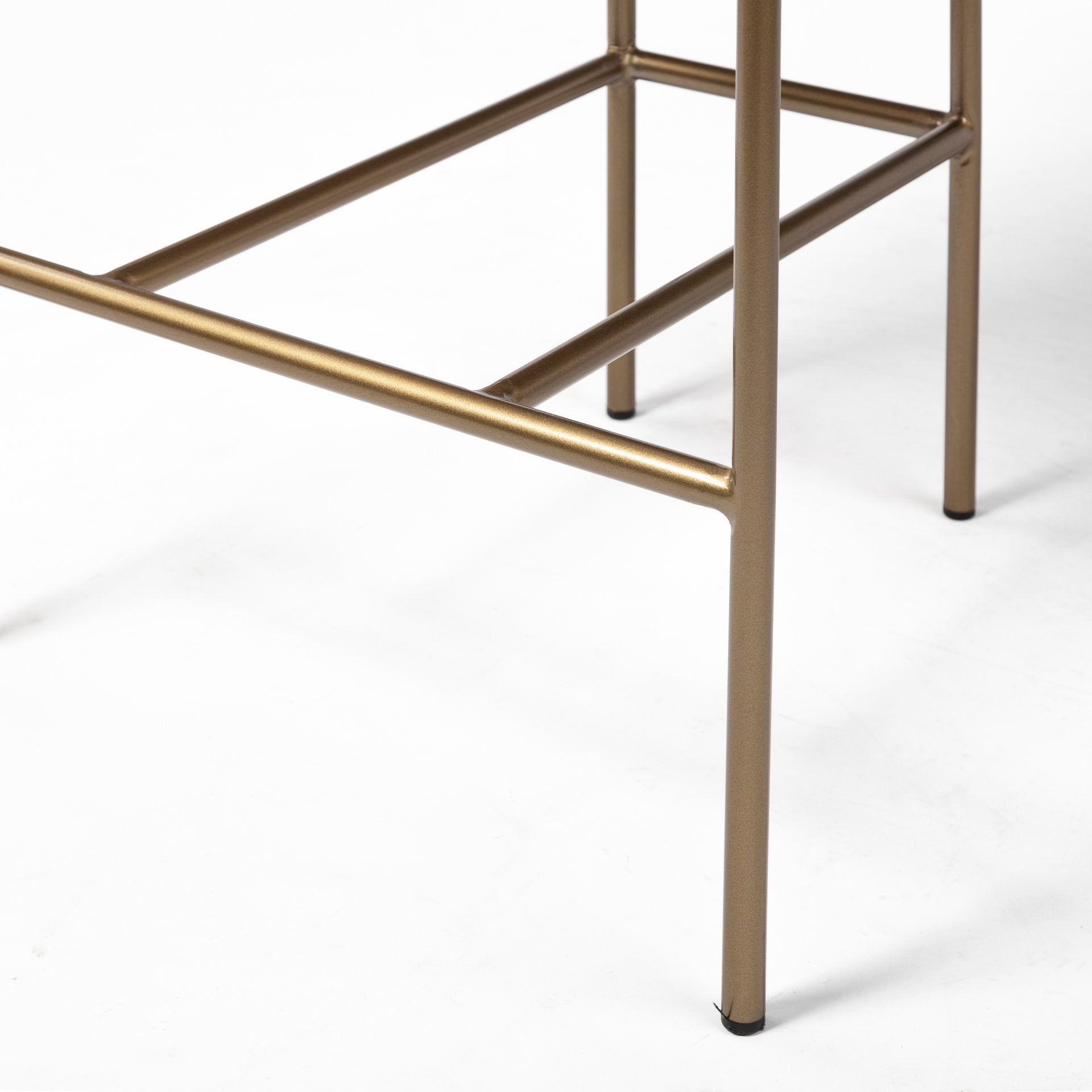 Parker Brown Faux Leather Seat Gold Metal Stool - 2 Sizes Available - Dekor Butik