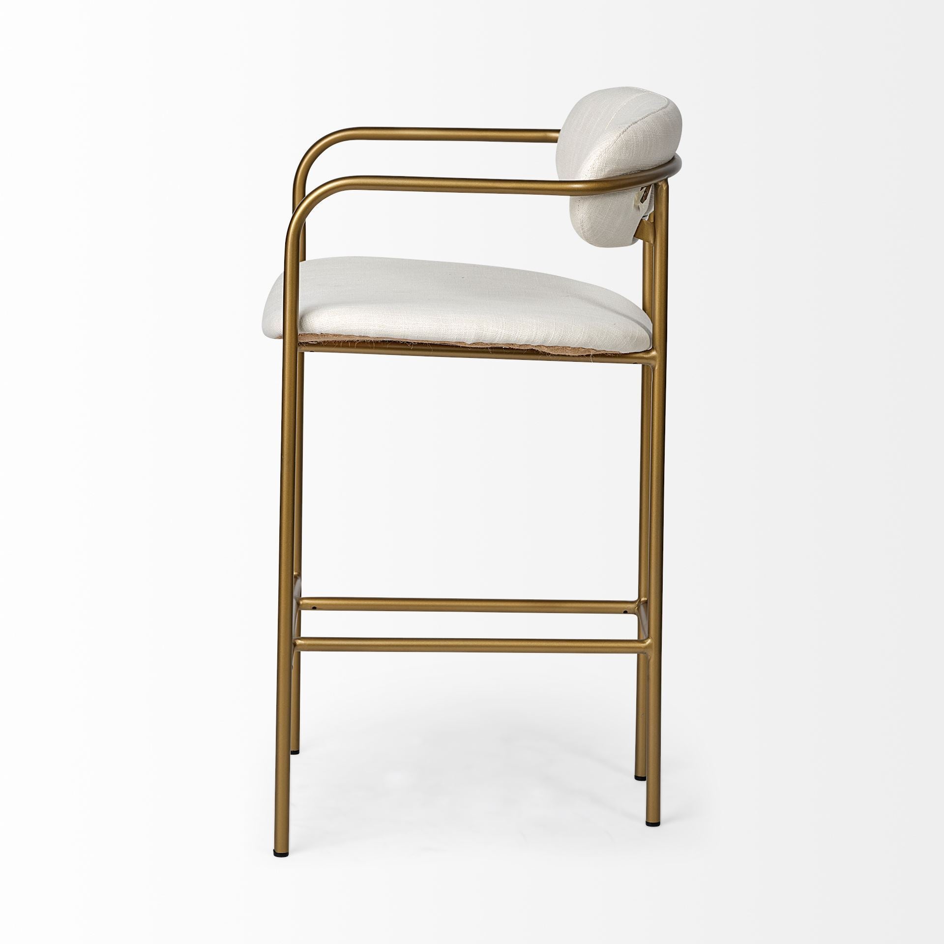 Bar & Counter StoolsParker Counter Stool - Cream w/ gold metal - Dekor Butik