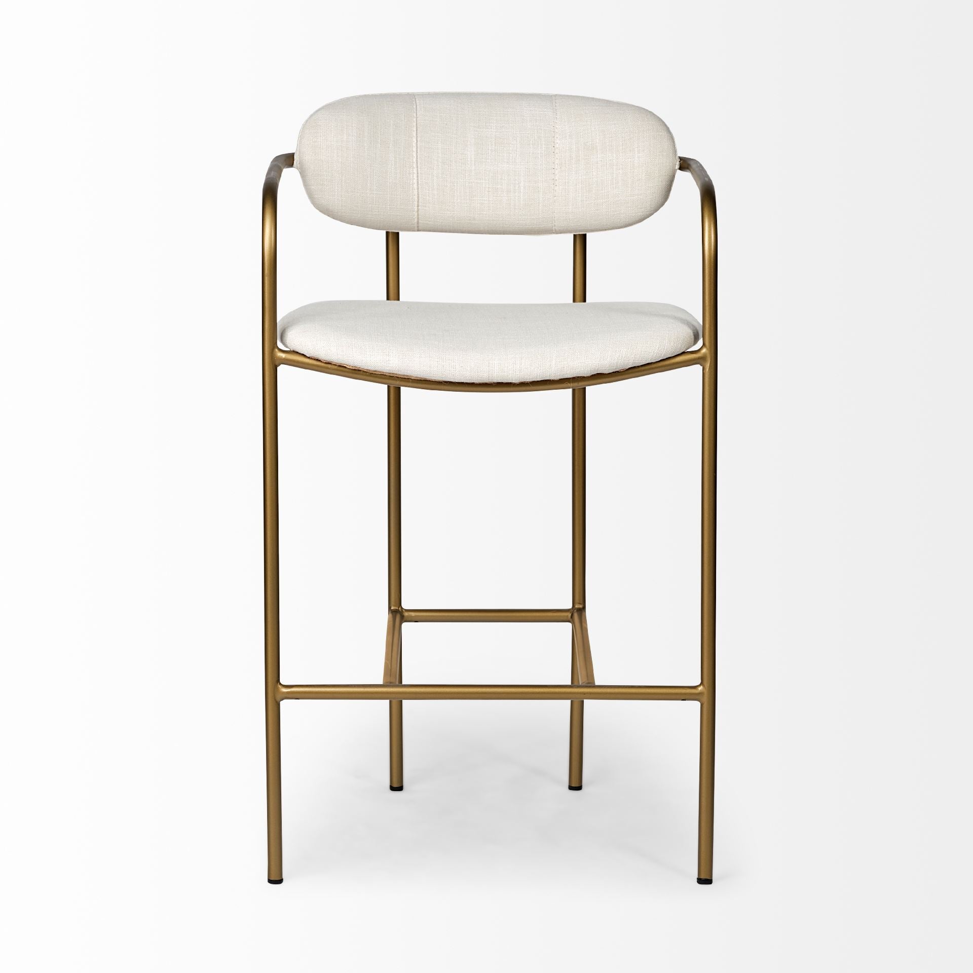 Bar & Counter StoolsParker Counter Stool - Cream w/ gold metal - Dekor Butik