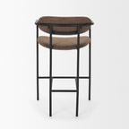 Bar & Counter StoolsParker Faux Leather Counter Stool - Muted Brown Faux Leather w/ Black Metal - Dekor Butik