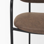 Bar & Counter StoolsParker Faux Leather Counter Stool - Muted Brown Faux Leather w/ Black Metal - Dekor Butik