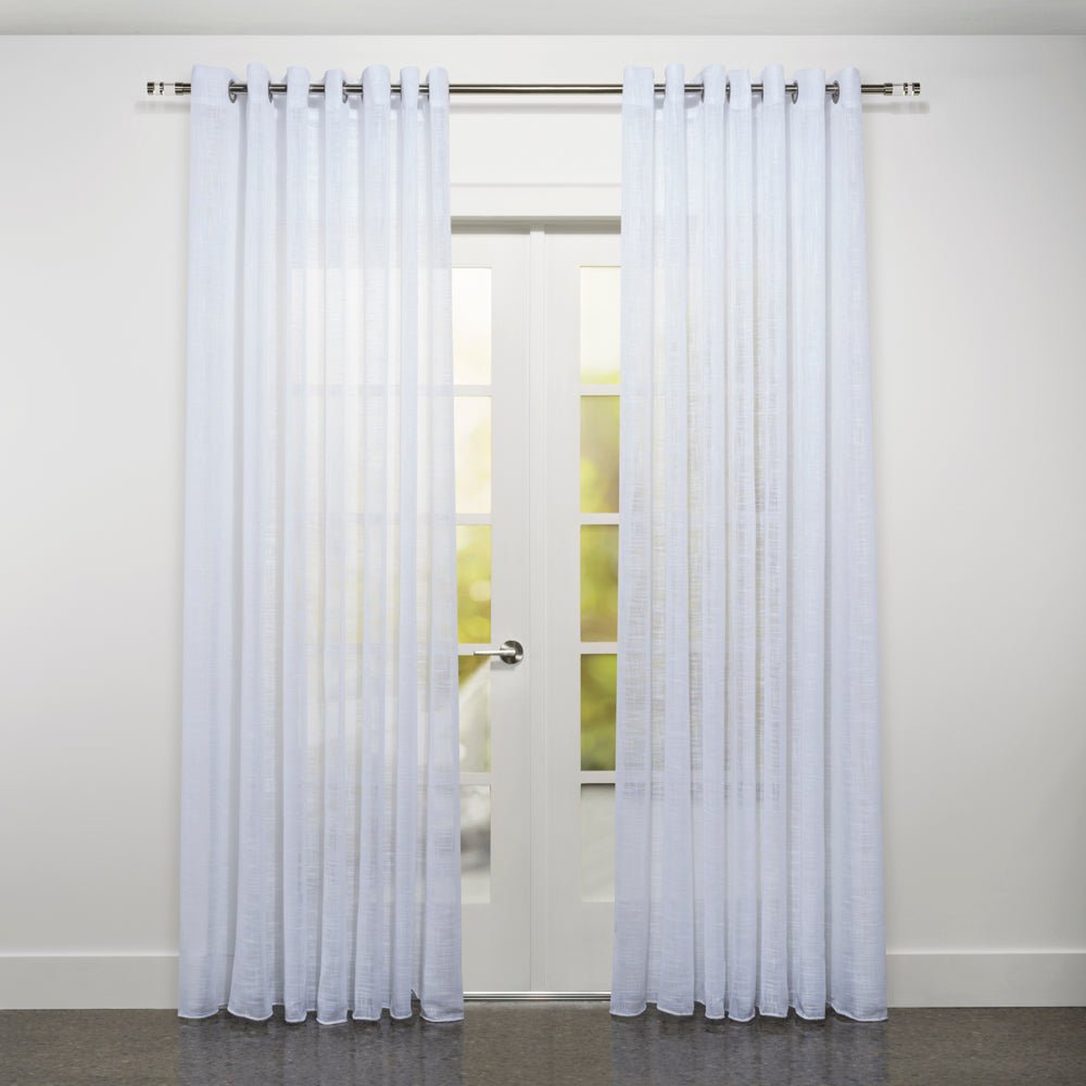 CurtainsParma Heavy Textured Linen Inspired Sheer Grommet Curtain 108"x 95" - Dekor Butik