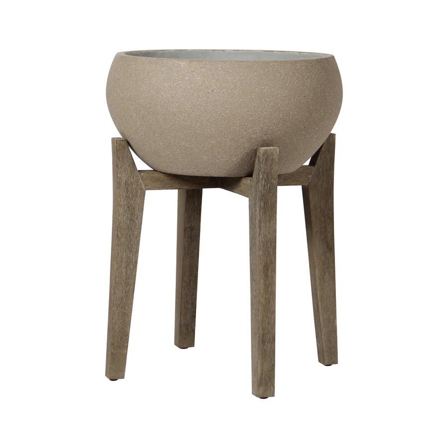 Patio Large Standing Urn - Brown Stone - Dekor Butik