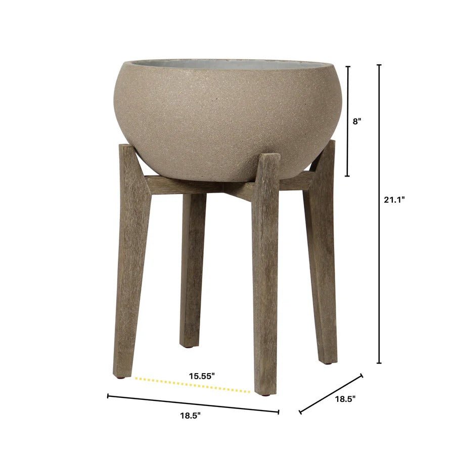Patio Large Standing Urn - Brown Stone - Dekor Butik