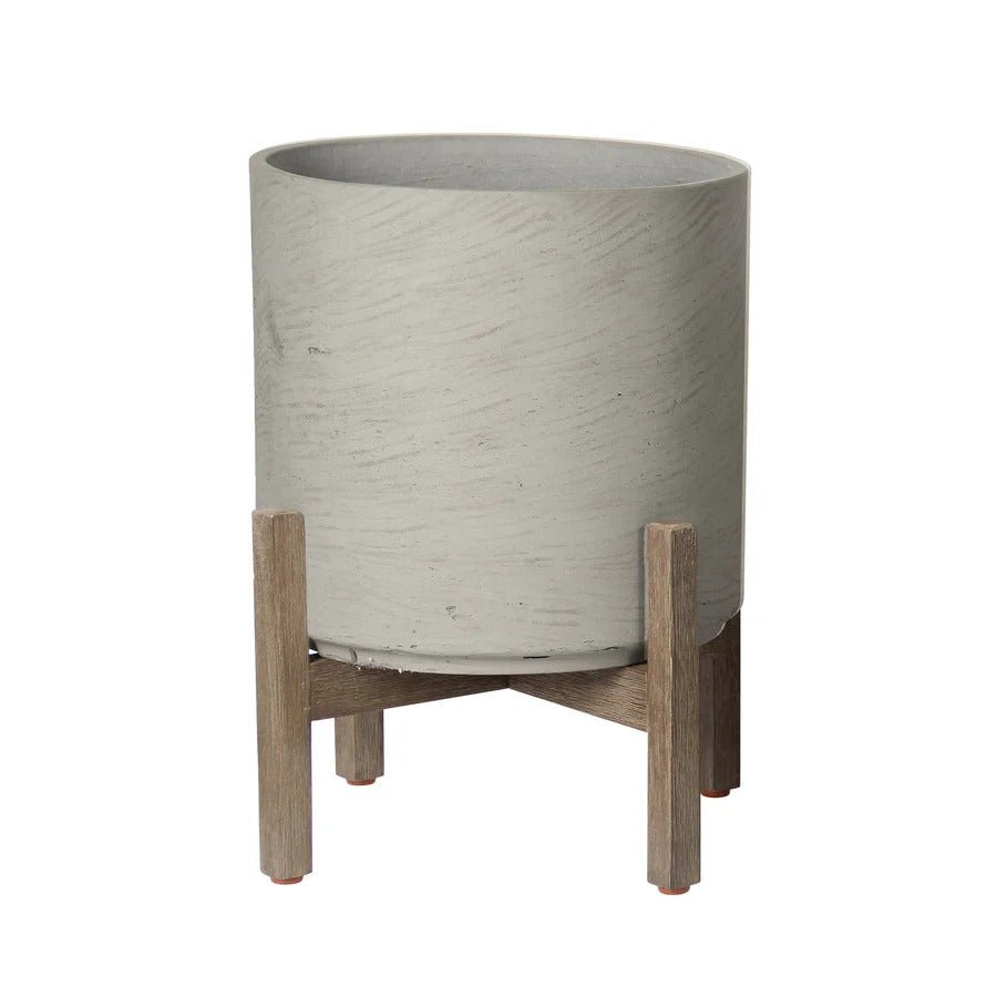 Patio Round Medium Standing Pot - Cement Grey - Dekor Butik