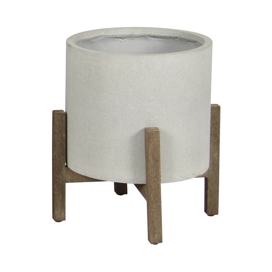 Patio Round Standing Pot - Natural Stone - Dekor Butik
