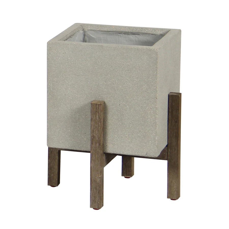 Patio Square Standing Pot - Natural Stone - Dekor Butik