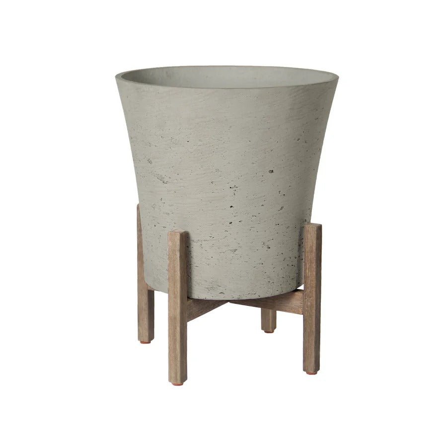 Patio Tapered Large Standing Pot - Cement Grey - Dekor Butik