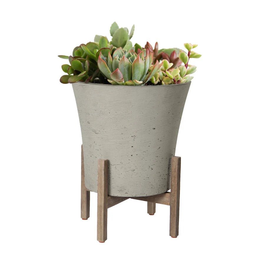Patio Tapered Medium Standing Pot - Cement Grey - Dekor Butik