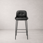 StoolPetra Leather Counter Stool, Black - Dekor Butik