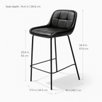 StoolPetra Leather Counter Stool, Black - Dekor Butik