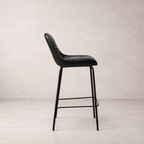 StoolPetra Leather Counter Stool, Black - Dekor Butik