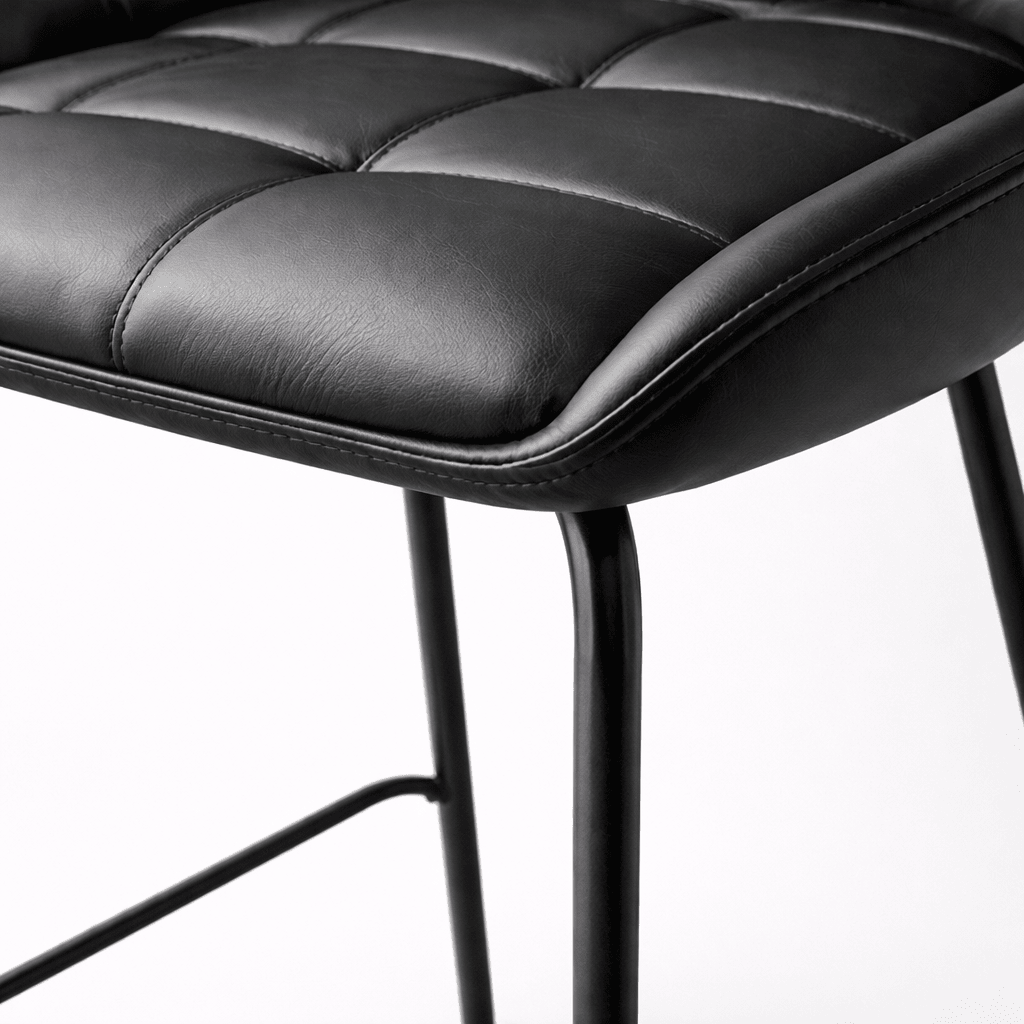 StoolPetra Leather Counter Stool, Black - Dekor Butik
