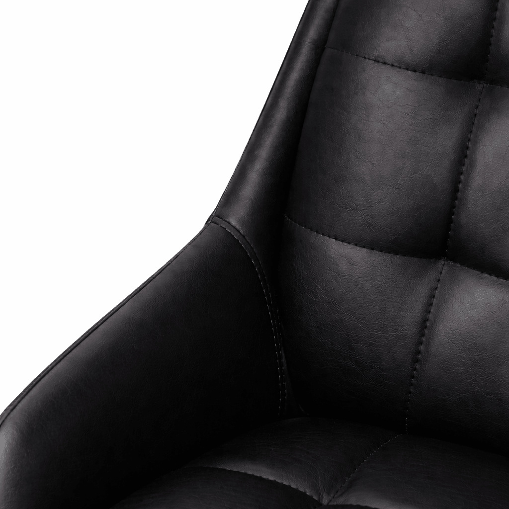 Petra Leather Dining Chair, Black - Dekor Butik