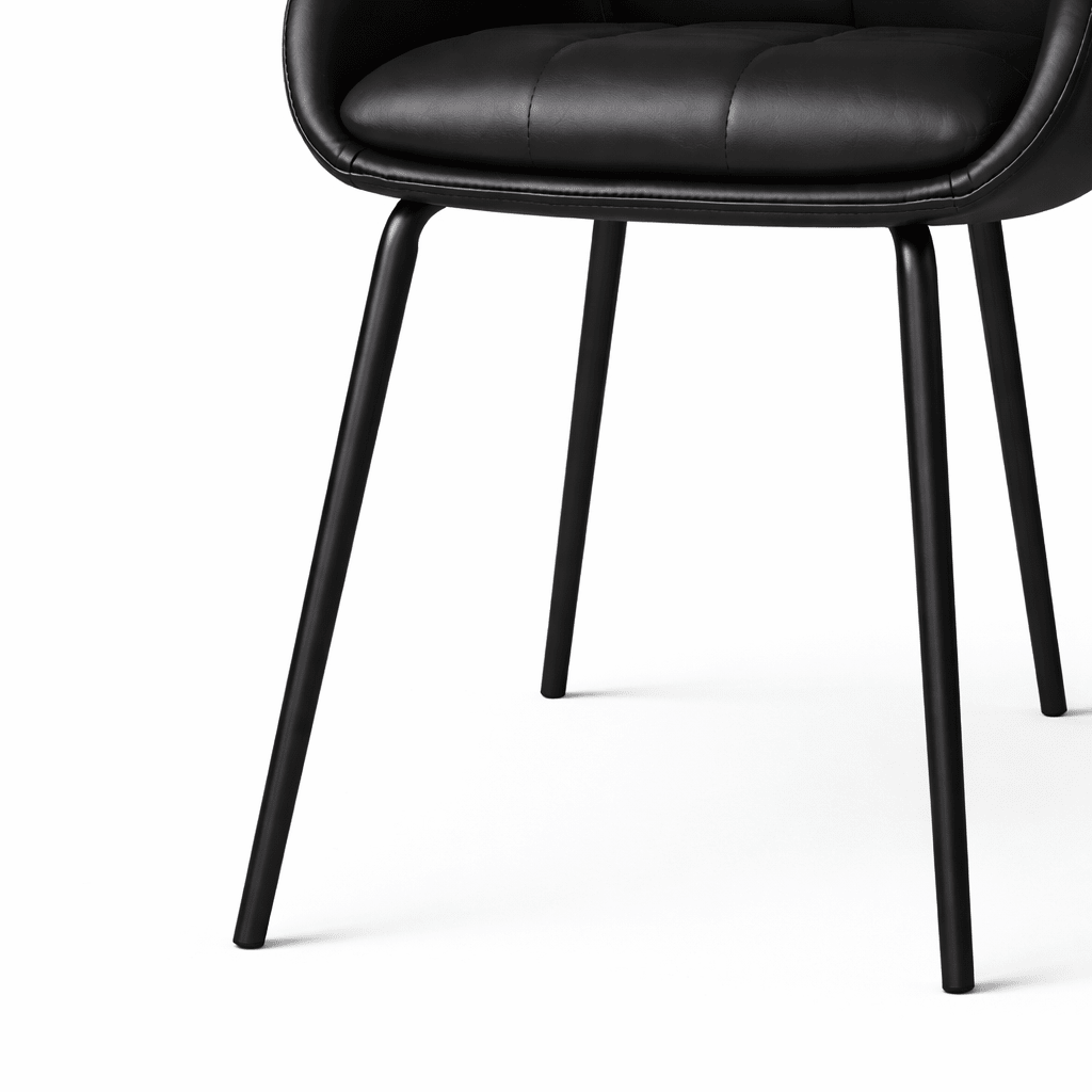 Petra Leather Dining Chair, Black - Dekor Butik