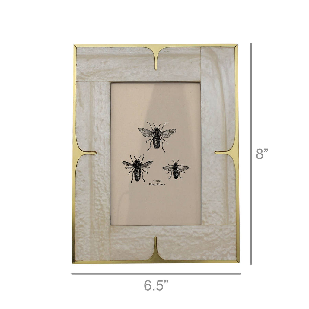 DecorPicture Frame, MOP Resin & Brass – 4x6 - Dekor Butik
