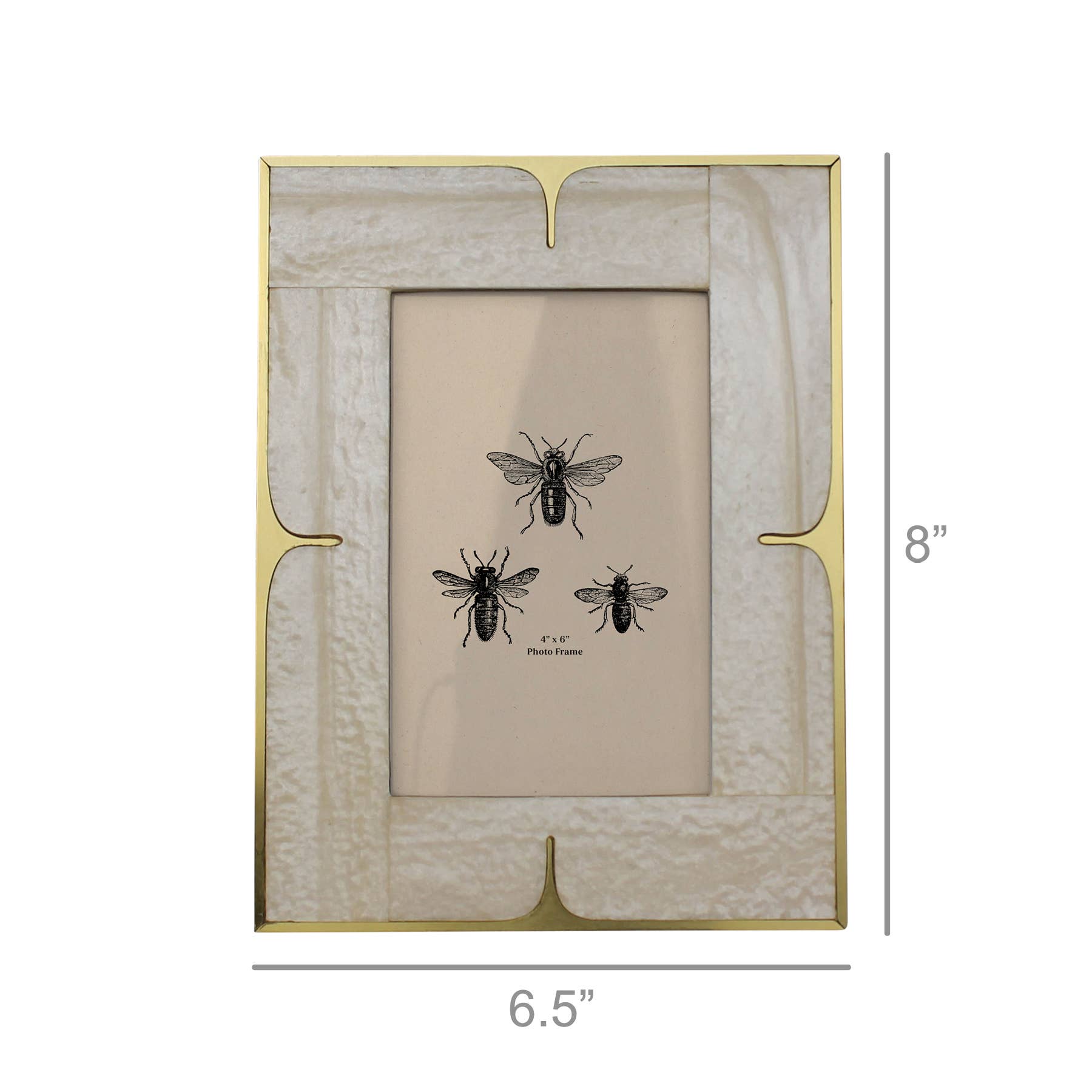 DecorPicture Frame, MOP Resin & Brass – 4x6 - Dekor Butik