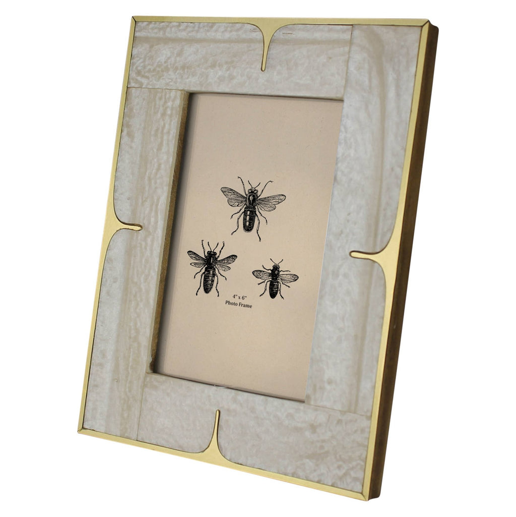 DecorPicture Frame, MOP Resin & Brass – 4x6 - Dekor Butik