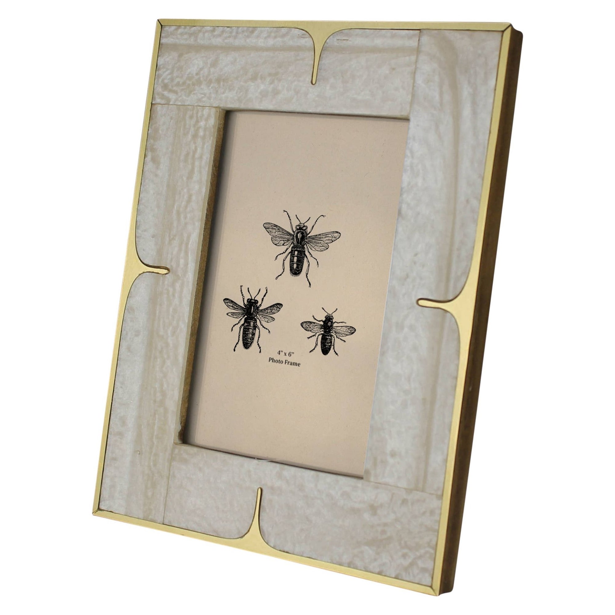 DecorPicture Frame, MOP Resin & Brass – 4x6 - Dekor Butik