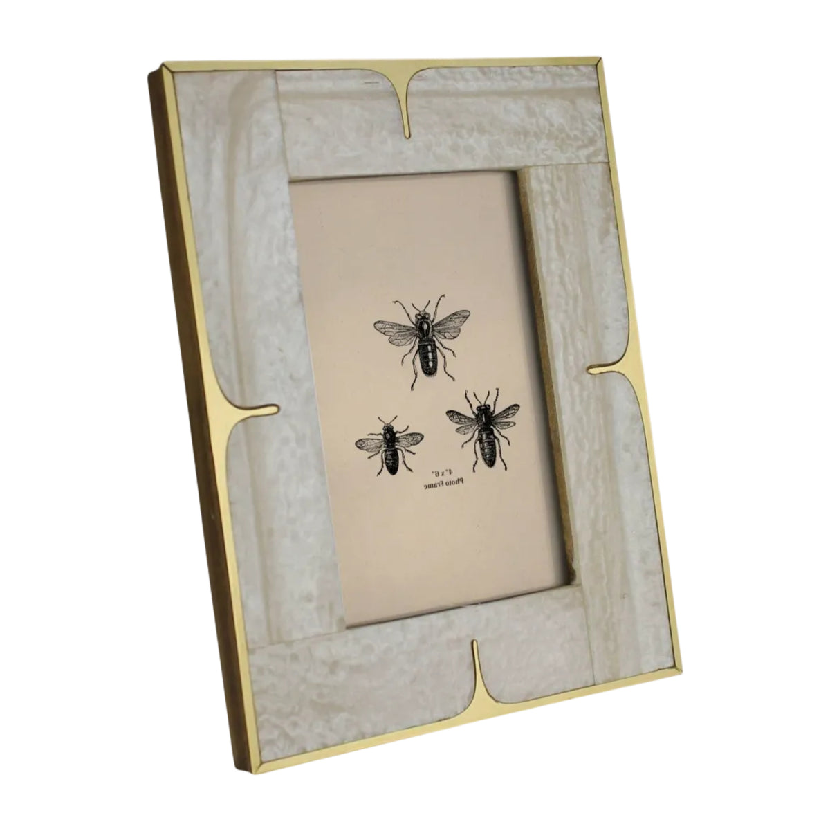 DecorPicture Frame, MOP Resin & Brass – 4x6 - Dekor Butik
