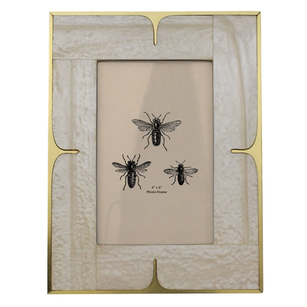 DecorPicture Frame, MOP Resin & Brass – 4x6 - Dekor Butik