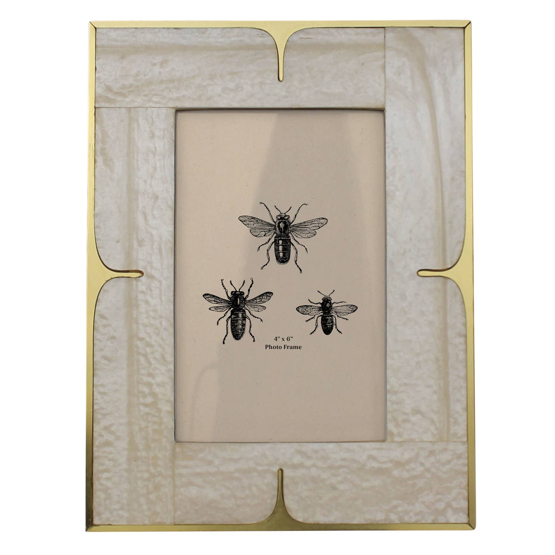 DecorPicture Frame, MOP Resin & Brass – 4x6 - Dekor Butik