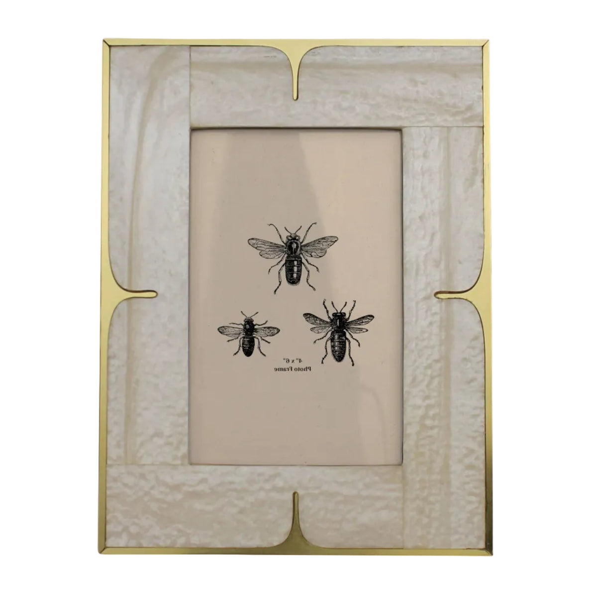 DecorPicture Frame, MOP Resin & Brass – 4x6 - Dekor Butik