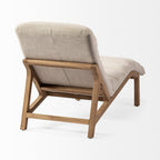 Pierre Beige Fabric Upholstered Armless Chaise Lounge Chair - Dekor Butik