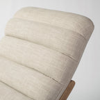 Pierre Beige Fabric Upholstered Armless Chaise Lounge Chair - Dekor Butik