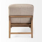 Pierre Beige Fabric Upholstered Armless Chaise Lounge Chair - Dekor Butik