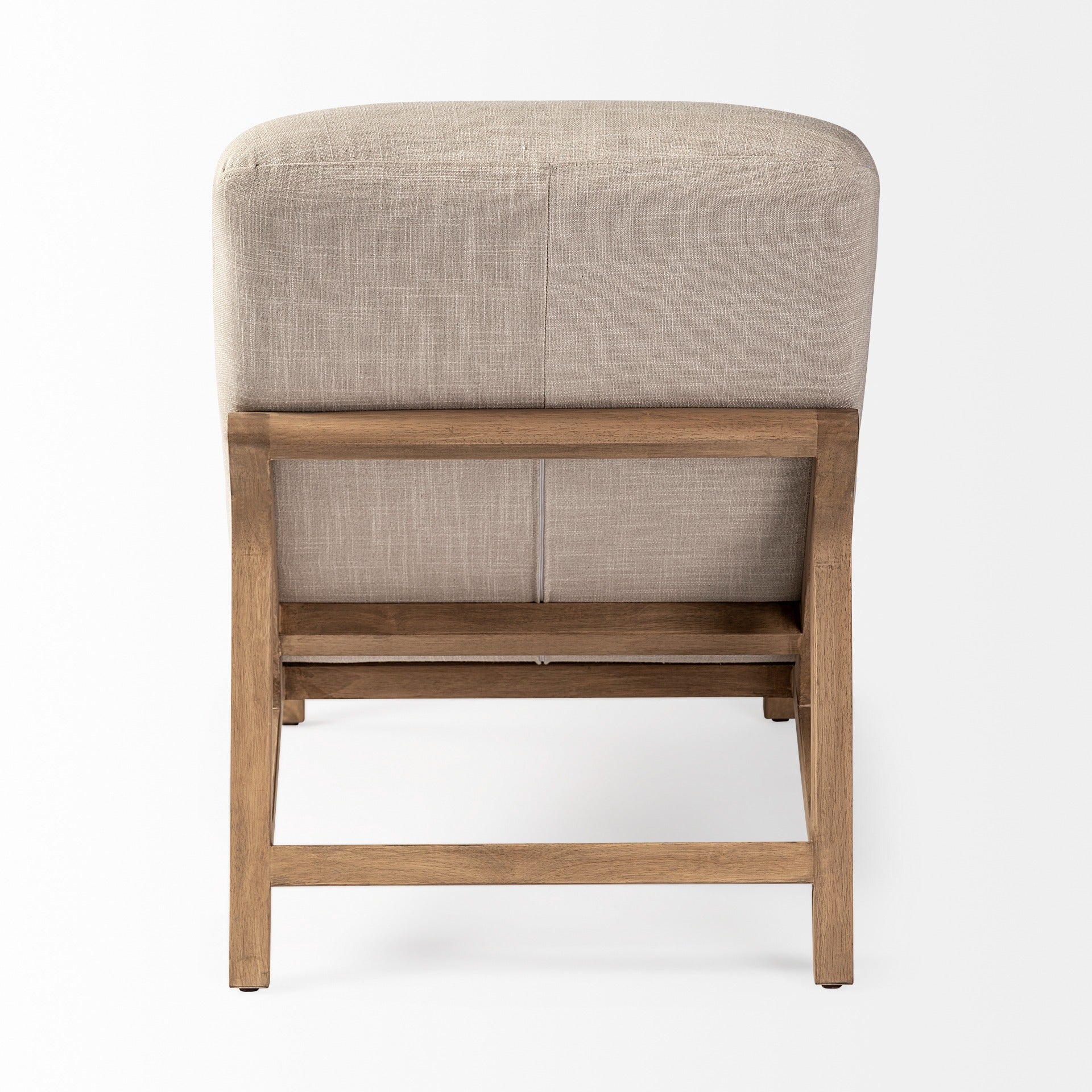 Pierre Beige Fabric Upholstered Armless Chaise Lounge Chair - Dekor Butik