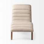 Pierre Beige Fabric Upholstered Armless Chaise Lounge Chair - Dekor Butik