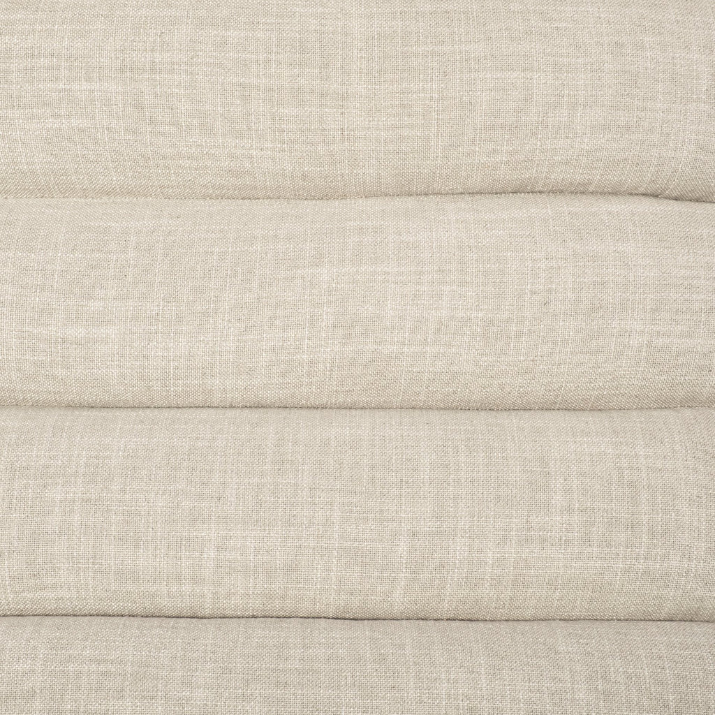 Pierre Beige Fabric Upholstered Armless Chaise Lounge Chair - Dekor Butik