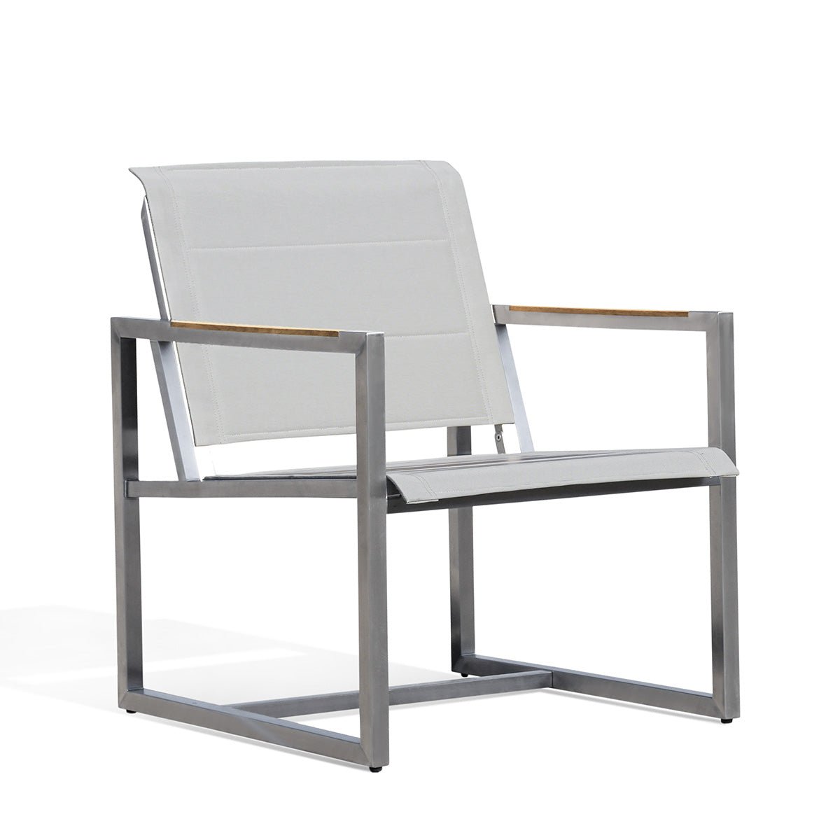 ChairPine Stainless Steel & Teak Outdoor Sling 2 Chairs Bistro Set - Dekor Butik
