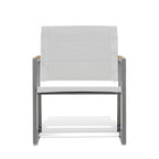 ChairPine Stainless Steel & Teak Outdoor Sling 2 Chairs Bistro Set - Dekor Butik