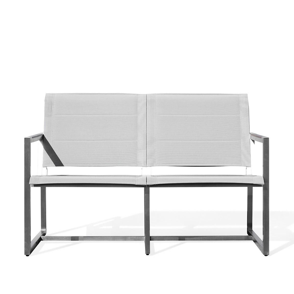 LoveaseatPine Stainless Steel & Teak Outdoor Sling Loveseat - Dekor Butik