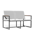 LoveaseatPine Stainless Steel & Teak Outdoor Sling Loveseat - Dekor Butik