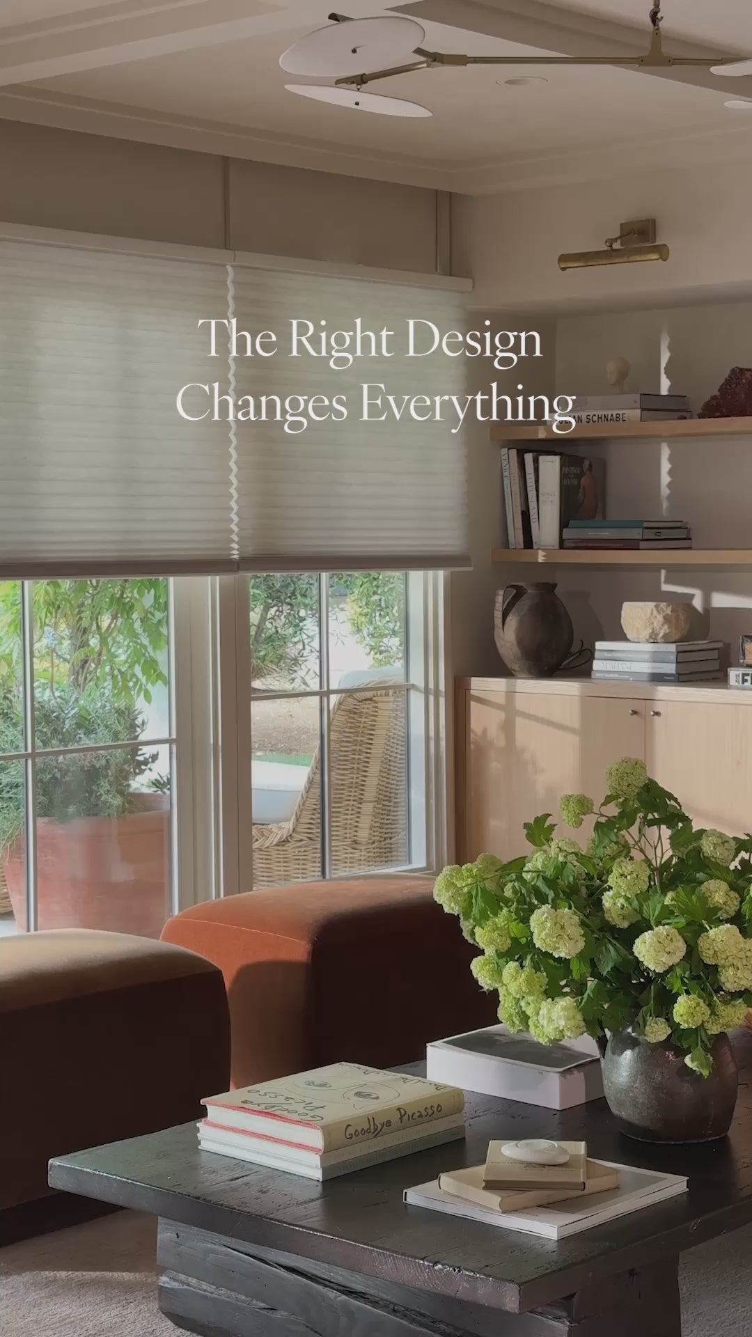 video of duette honeycomb shades moving up and down in a window