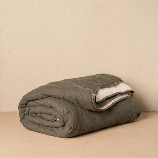BeddingQuilted Bed Cover - Olive - Dekor Butik