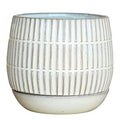 DecorRamos Linear Cachepot with Saucer, Stoneware - Dekor Butik