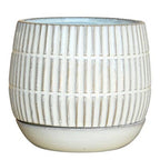 DecorRamos Linear Cachepot with Saucer, Stoneware - Dekor Butik