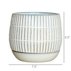 DecorRamos Linear Cachepot with Saucer, Stoneware - Dekor Butik