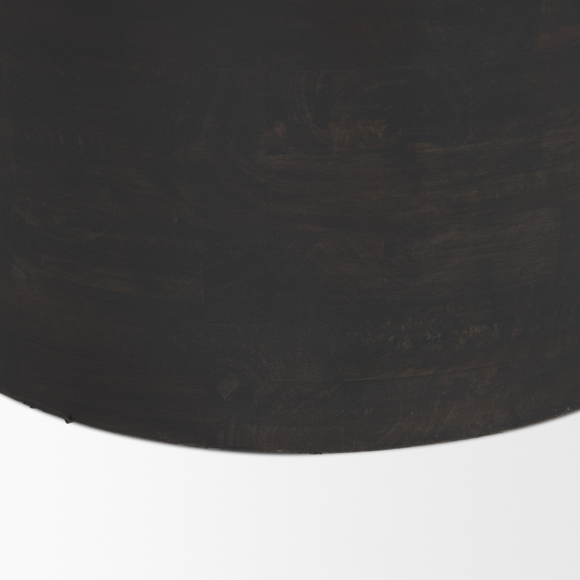 Rashama Dark Brown Wood Stacked Geometric Round Accent Table - Dekor Butik