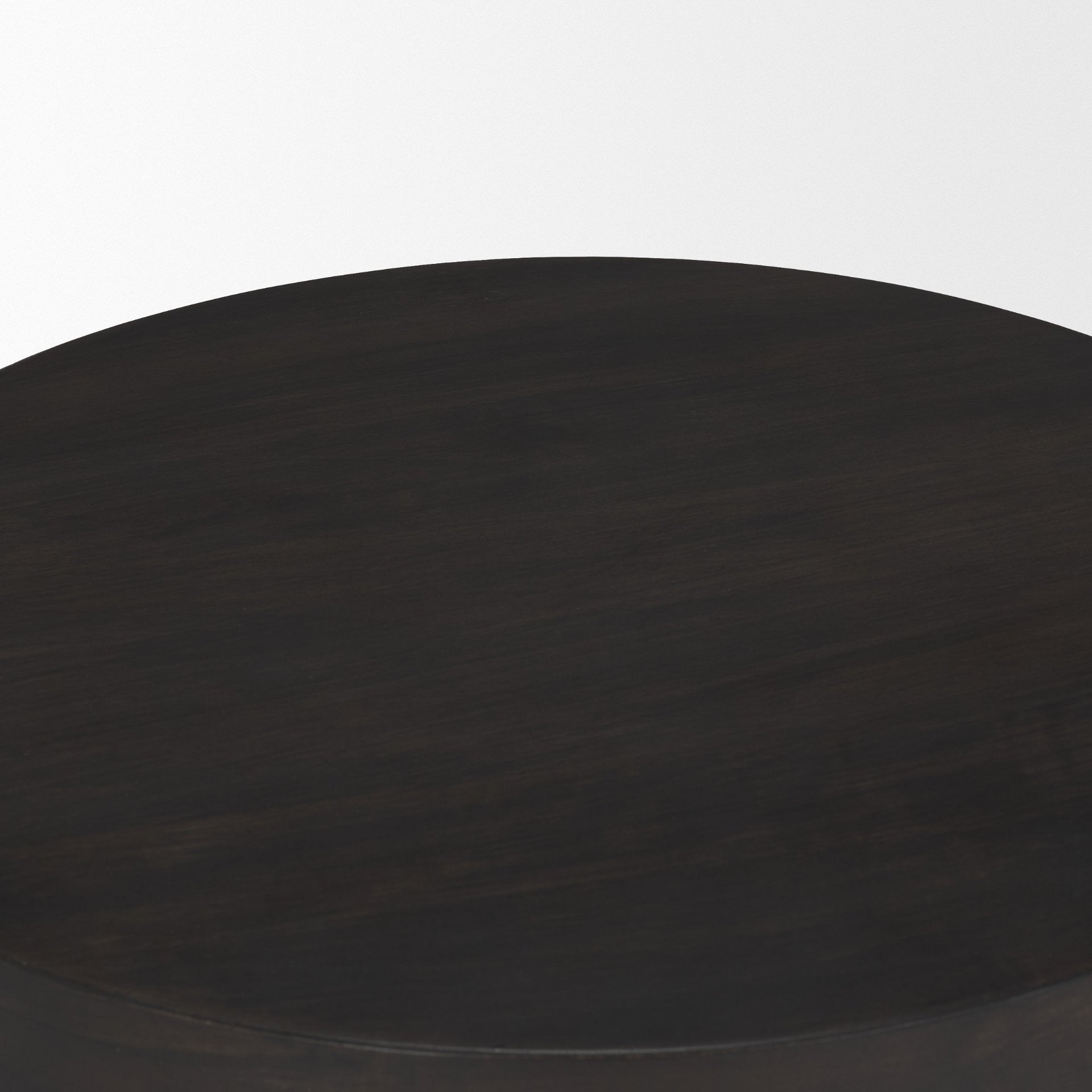 Rashama Dark Brown Wood Stacked Geometric Round Accent Table - Dekor Butik