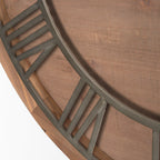 Raul Medium Brown Wood W/ Silver Metal Wall Clock - Dekor Butik