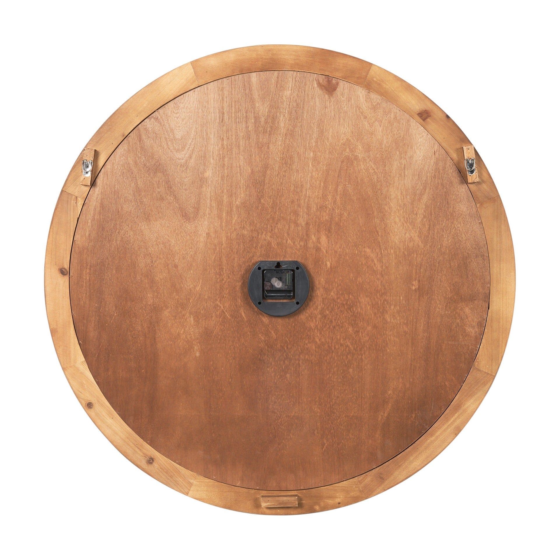 Raul Medium Brown Wood W/ Silver Metal Wall Clock - Dekor Butik