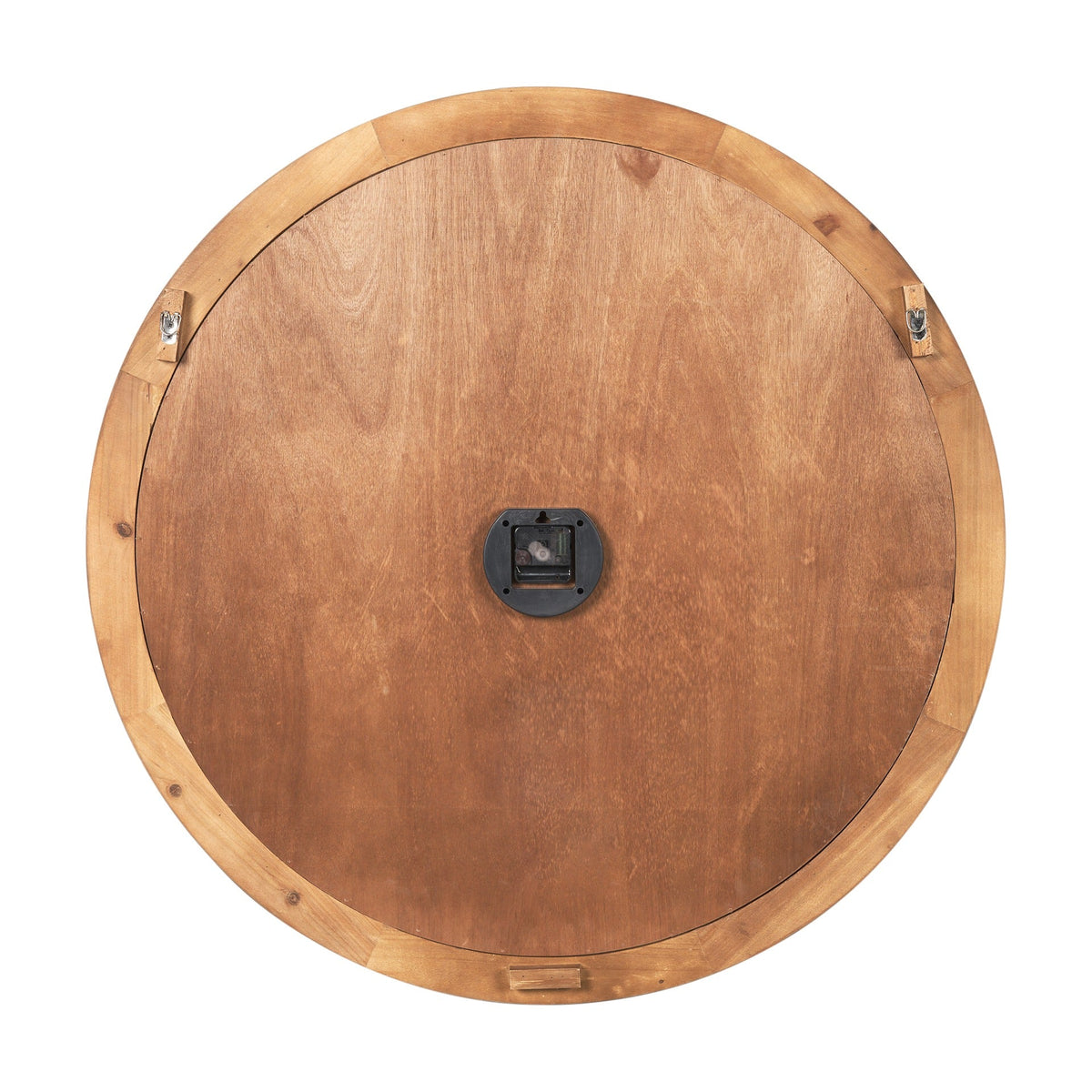 Raul Medium Brown Wood W/ Silver Metal Wall Clock - Dekor Butik